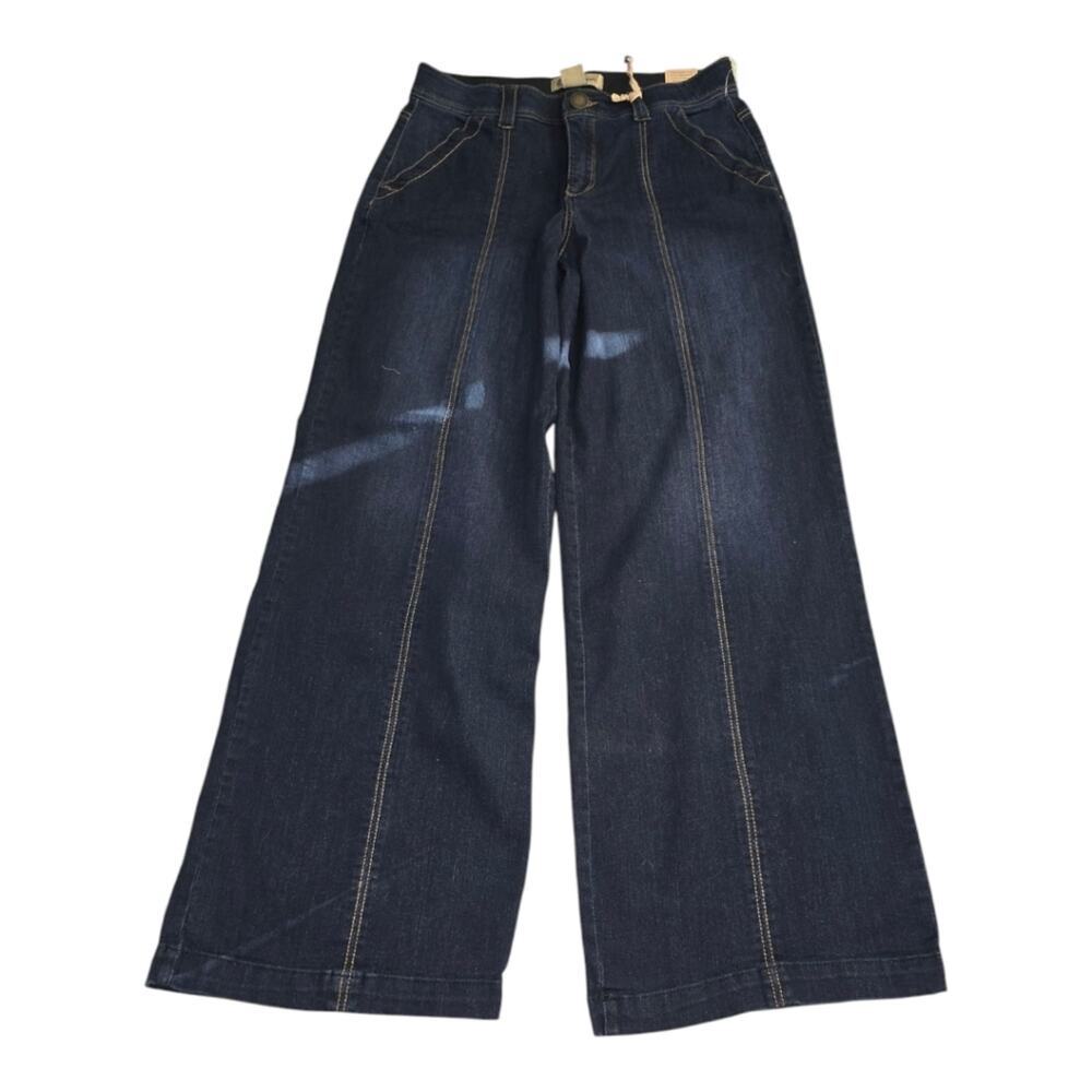 Democracy Wide Leg‎ Women's Dark Blue High Rise Stretch Jeans Size 10 New - Picture 5 of 14